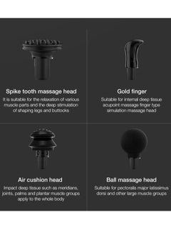 ABJ Triangular Fascial Massager - 10 Replaceable Heads, 32 Vibration Gears Massage Gun for Deep Tissue Muscle Therapy, Portable with LCD Display and Type-C Charging, Noise Reduction Technology, Pain Relief Body Electric Massager, Foot Massager, Head Massager, Mini Massage Gun  - Image 5