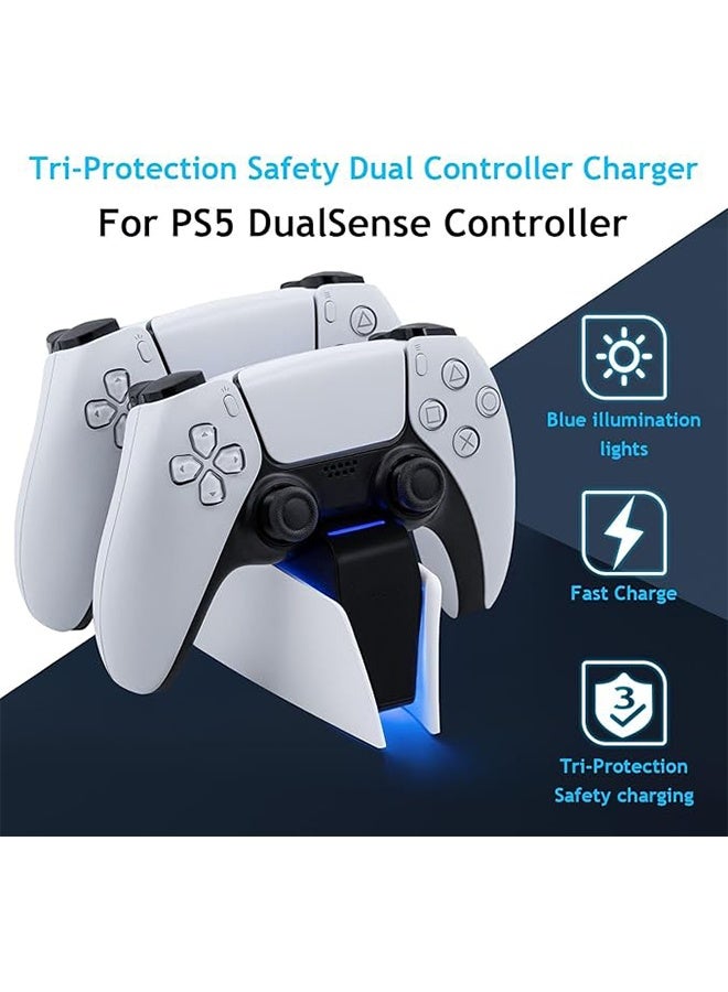 Honcam PS5 Controller Charging Station, Fast PS5 Controller Charger for Playstation 5 Dualsense Controller, USB Type C Charging Dock with LED Indicator - Image 3