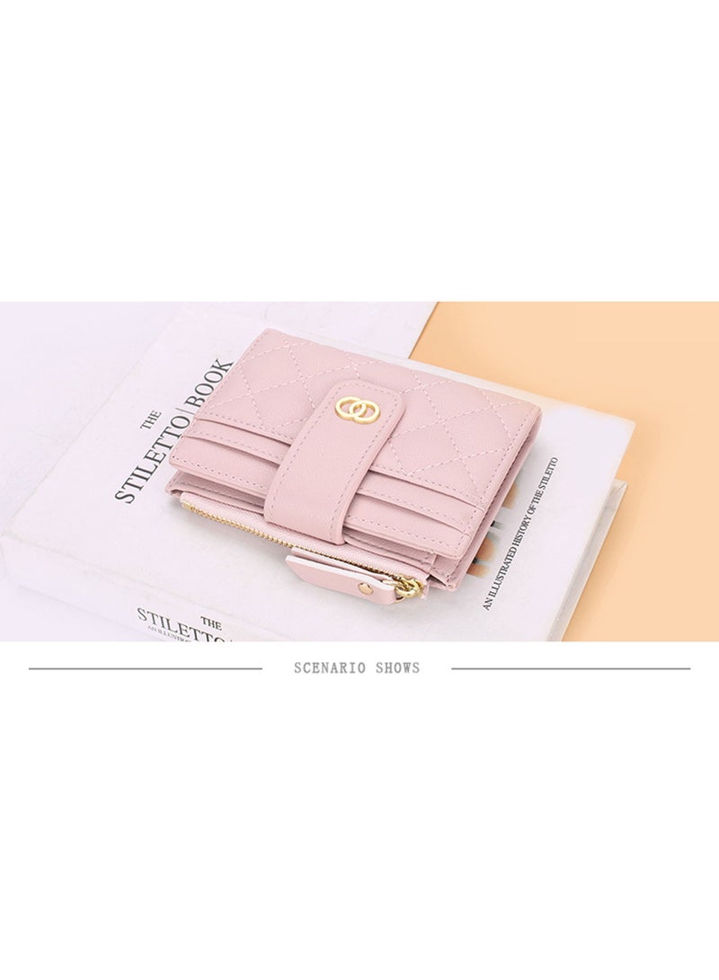Rock Pow Small Wallets for Women Slim Bifold Credit Card Holder Minimalist Zipper Coin Pocket - Image 2