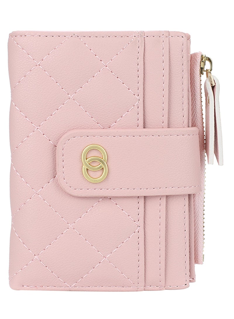 Rock Pow Small Wallets for Women Slim Bifold Credit Card Holder Minimalist Zipper Coin Pocket - Image 1