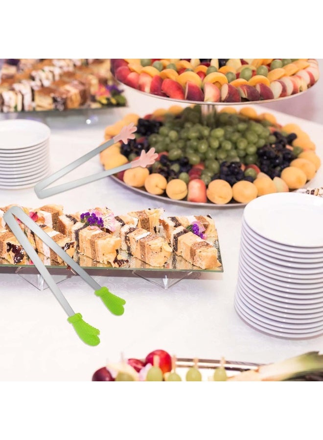 Mini ice tongs, 3 multi-functional colors with a non-slip hand shape, silicone dessert tongs for mixing food, desserts, bread, cakes, kitchen, and weddings - Image 3