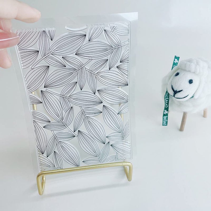 Leaf Shading Foliage Background Clear Stamps Transparent Silicone Stamp Album Cards Rubber Stamp for Card Making Decoration and DIY Scrapbooking