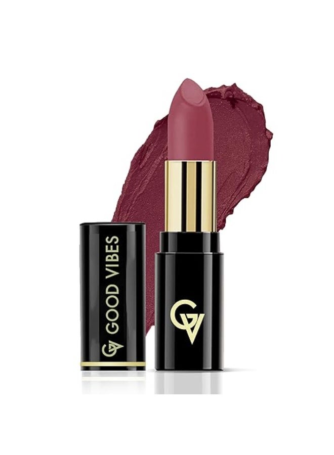 Good Vibes HydraGlow Creme Lipstick - Mulberry Mauve (4.2g) | Satin Finish | Lightweight | Long Lasting | Highly Pigmented Intense Color | Avocado Oil & Vitamin E - Image 1