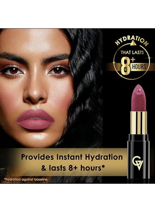 Good Vibes HydraGlow Creme Lipstick - Mulberry Mauve (4.2g) | Satin Finish | Lightweight | Long Lasting | Highly Pigmented Intense Color | Avocado Oil & Vitamin E - Image 4