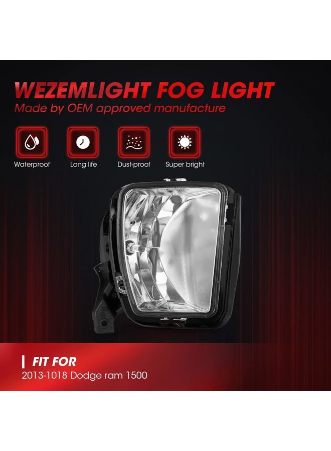 WEZEMLIGHT Fog Light Lamp Assembly For 2013 2014 2015 2016 2017 2018 Dodge Ram 1500 with 9006 12V 55W Halogen Bulbs Included Switch And Wiring Kit - Image 5