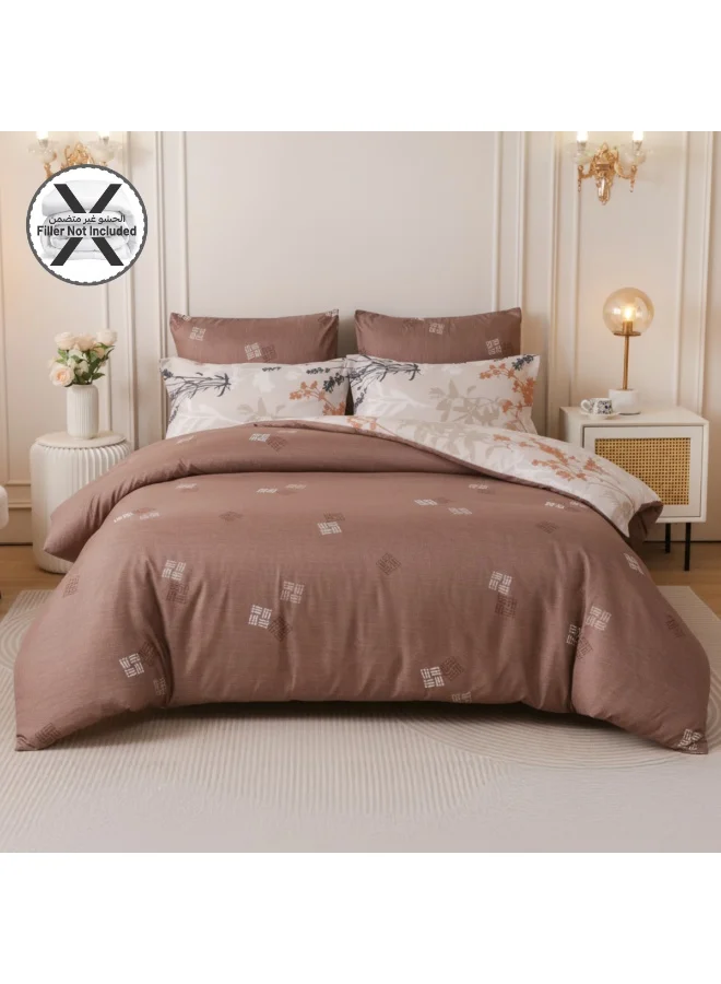 دوناتيلا طقم غطاء لحاف مطبوع، مقاس كوين يناسب 180 × 200 سم - طقم سرير مكون من 4 قطع، قماش ميكروفايبر ممشط - 1 غطاء لحاف، 1 شرشف مطاطي، 1 كيس مخدة شام، 1 كيس مخدة (الحشوة غير متضمنة)