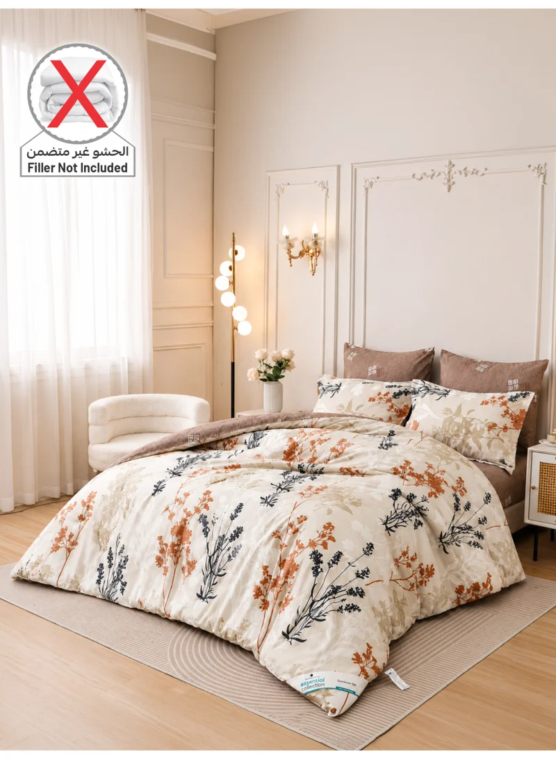Donetella QUEEN (180x200 cm) Printed Duvet Set, Queen Size Fits 180x200 cm - 4-Pcs Bed Set, Brushed Microfiber Fabric - 1 Duvet Cover, 1 Fitted Sheet, 1 Pillow Shams, 1 Pillowcases (Filler Not Included)  | Best Price UAE