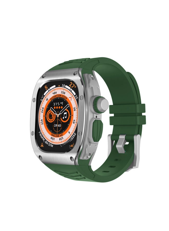 New For Apple Watch Apple Ultra Case Stainless Steel Case Integrated Case Silicone Strap - Image 3