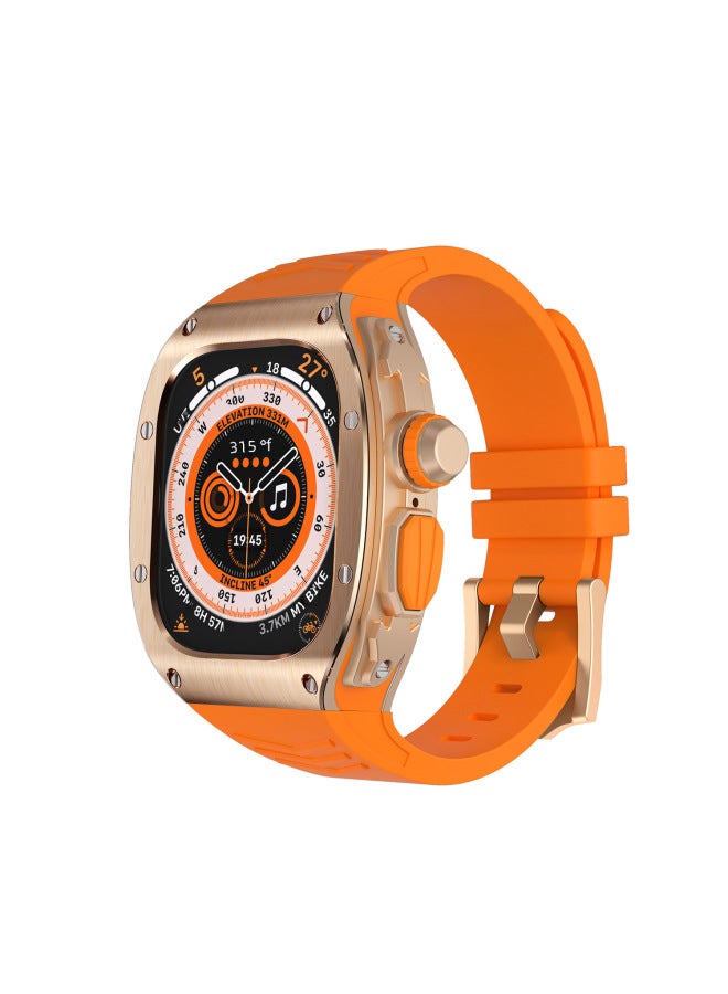 New For Apple Watch Apple Ultra Case Stainless Steel Case Integrated Case Silicone Strap - Image 5