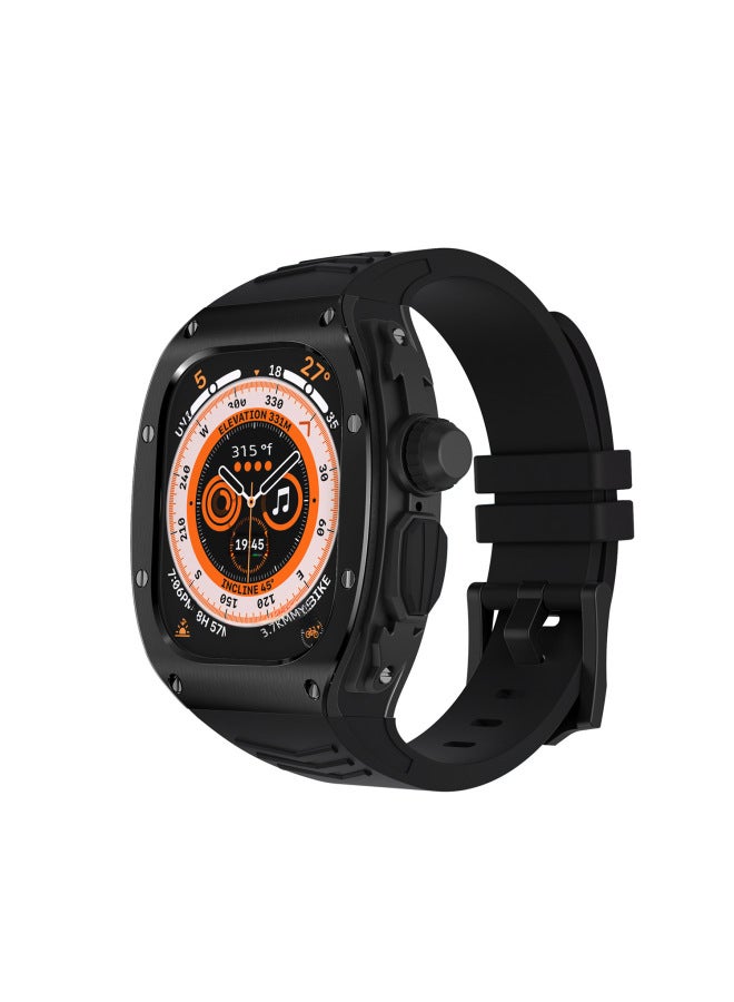 New For Apple Watch Apple Ultra Case Stainless Steel Case Integrated Case Silicone Strap - Image 4