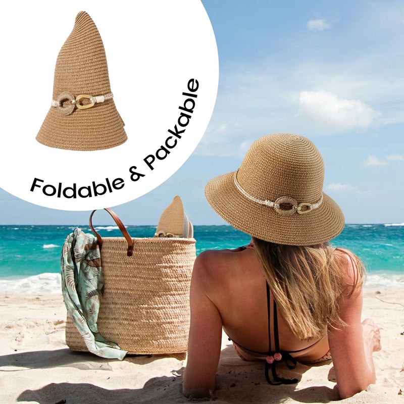 Pleneal Beach Hats for Women, Straw Hat for Women UPF 50+ UV Sun Protection Sun Hat - Image 5