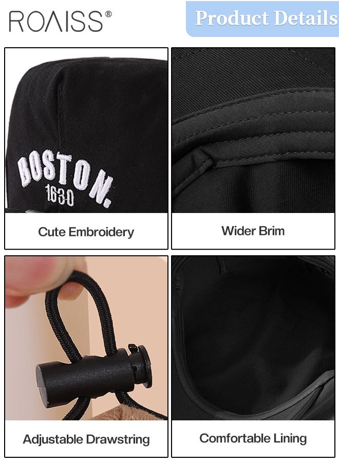 roaiss Adjustable Children's Beret, Sun Protection Breathable Spring Autumn Peaked Cap for Boys and Girls Age 2-6, Black  - Image 4