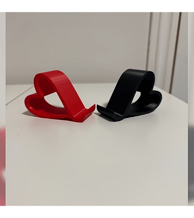 White Heart Shaped Phone Stand Portable Desk Ornament Simple Creative Home Office Decor - Image 2