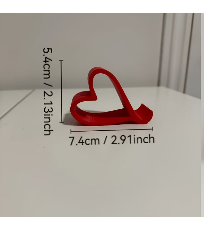 White Heart Shaped Phone Stand Portable Desk Ornament Simple Creative Home Office Decor - Image 5