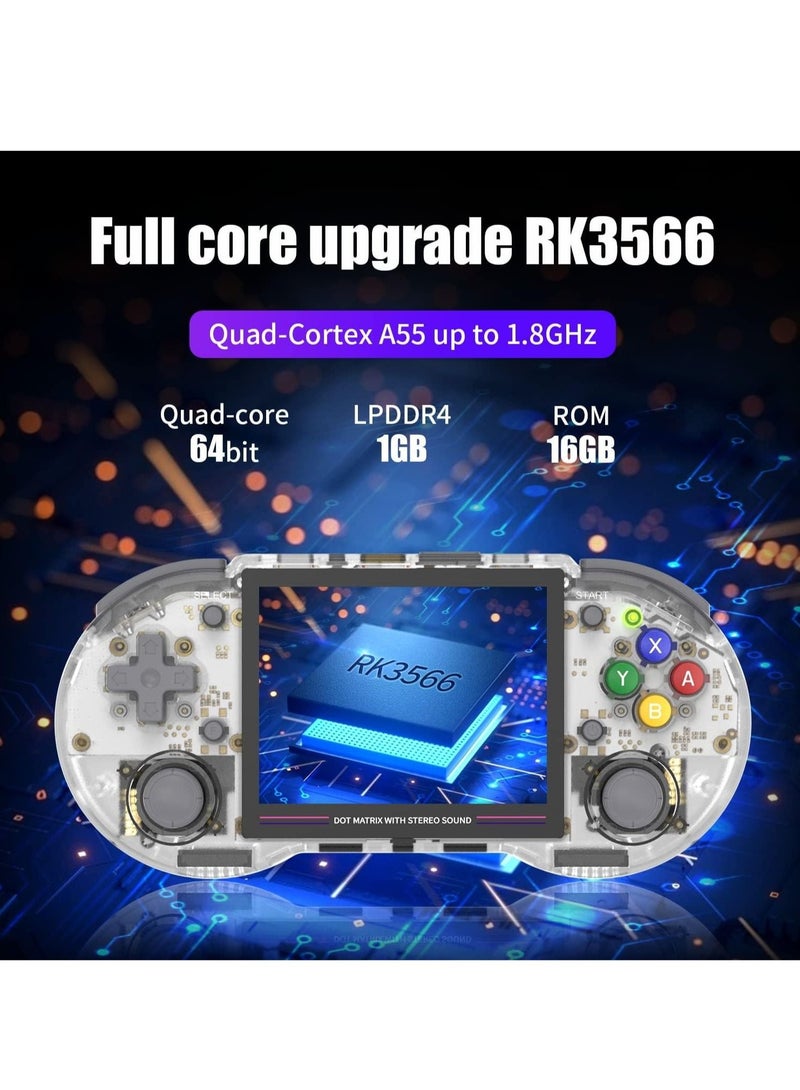 ANBERNIC  RG353PS Retro Handheld Gaming Console, Single Linux Platform RK3566 Processor, 3.5 Inch IPS Display, Includes 128G TF Card with 4519 Preloaded Games, 5G WiFi and 4.2 Bluetooth Supported (Transparent) - Image 2