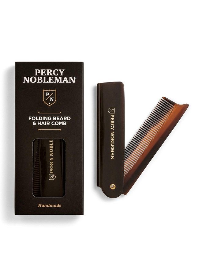 Percy Nobleman Acetate Folding Beard & Hair Comb By Percy Nobleman Ideal For Use On Beards & Hair. - Image 1