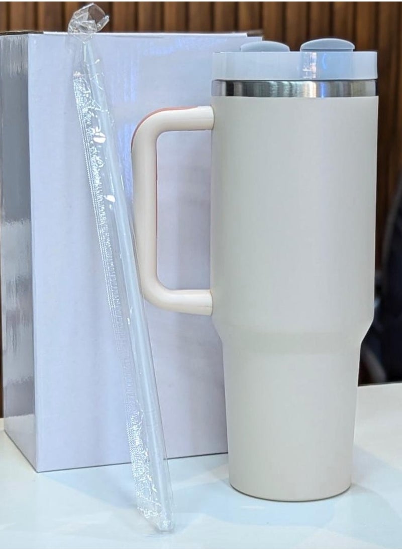 Guri Flask - Guri Flask Insulated Stainless Steel Tumbler with Straw - Reusable Double Wall Vacuum Coffee Mug with Leak-Proof Lid - Hot & Cold Drink Travel Cup for Office, Home, Camping & Parties - Image 1