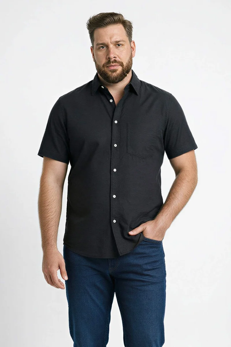 ديفاكتو Regular Fit Polo Collar Cotton Shirt