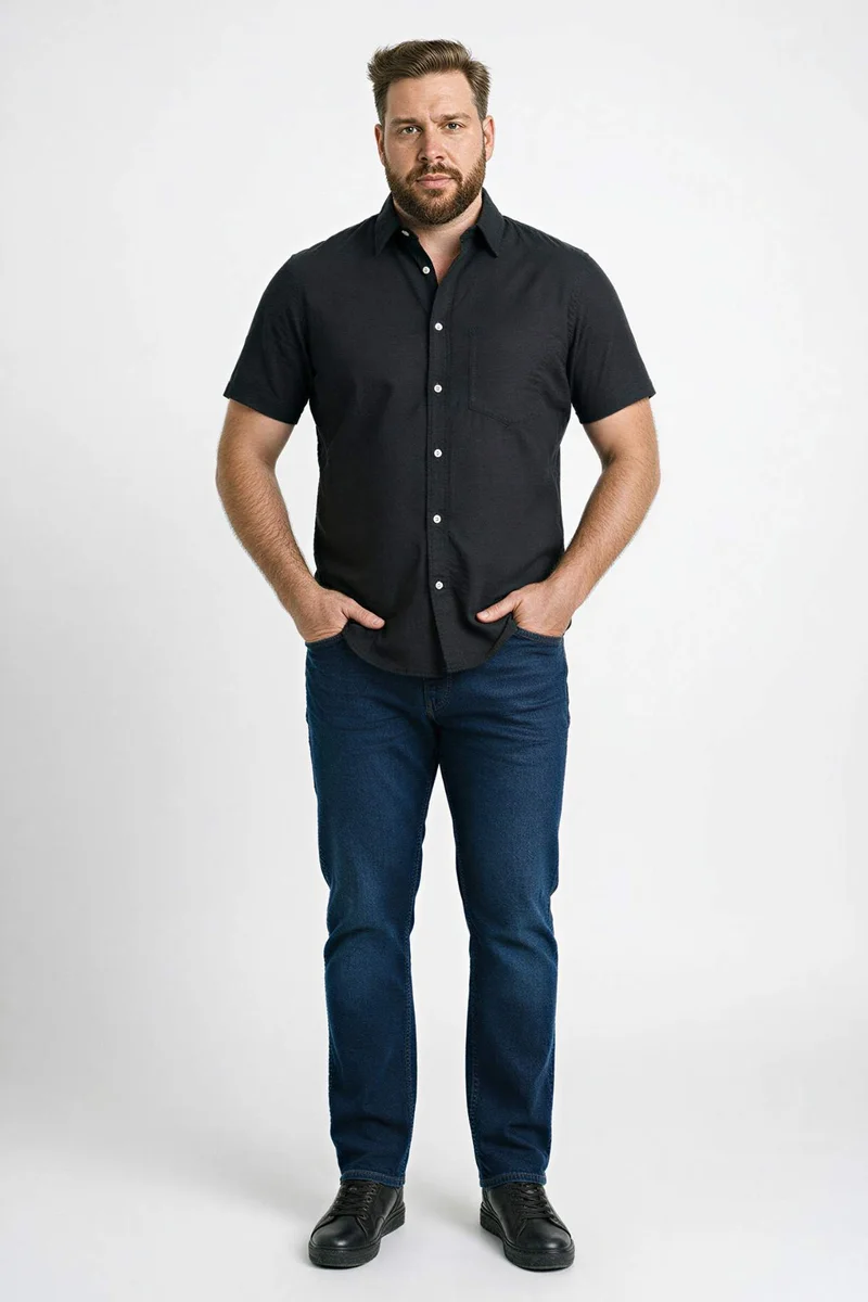 ديفاكتو Regular Fit Polo Collar Cotton Shirt