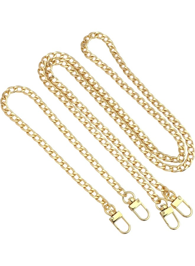 SANNIX 2 s Gold Bag Chain for Purse, DIY Iron Flat Chain Strap Handbag Chains Accessories, One Each for 47 Inches & 16 Inches  - Image 1