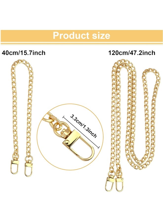 SANNIX 2 s Gold Bag Chain for Purse, DIY Iron Flat Chain Strap Handbag Chains Accessories, One Each for 47 Inches & 16 Inches  - Image 2