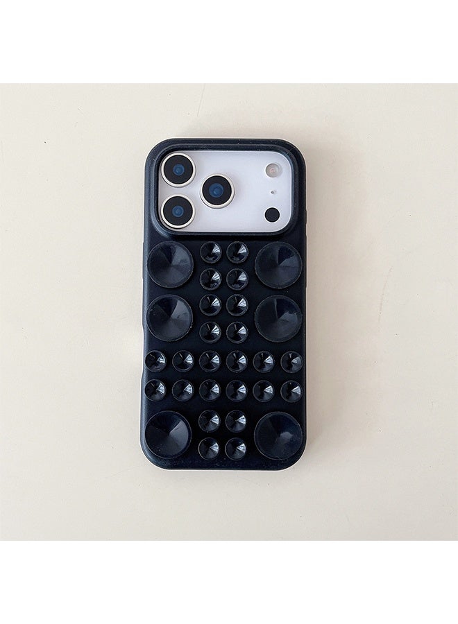 Silicone Suction Cup Phone Case - Hands-Free, Secure Grip for Selfies and Videos - Compatible with iPhone 17 Pro Max, Black - Image 3