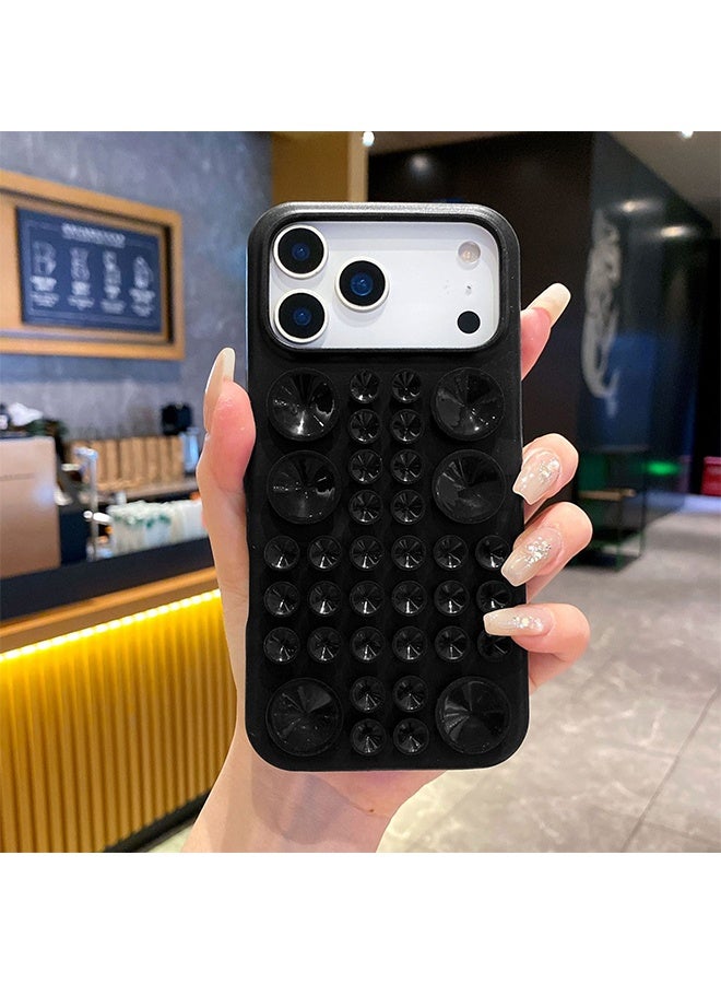 Silicone Suction Cup Phone Case - Hands-Free, Secure Grip for Selfies and Videos - Compatible with iPhone 17 Pro Max, Black - Image 1