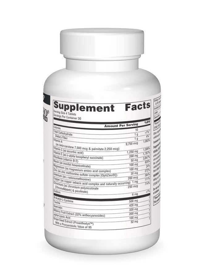 Source Naturals Visual Eyes Dietary Supplement Multinutrient Complex With Bilberry Extract Lipoic Acid And Lutein 120 Tablets - Image 4