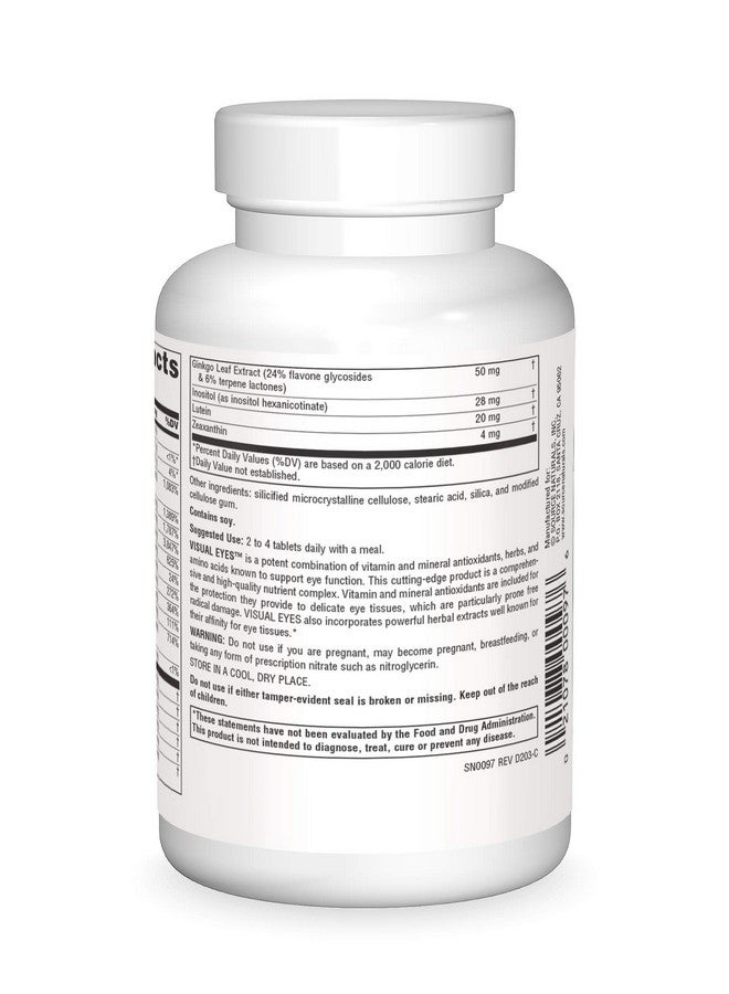 Source Naturals Visual Eyes Dietary Supplement Multinutrient Complex With Bilberry Extract Lipoic Acid And Lutein 120 Tablets - Image 3