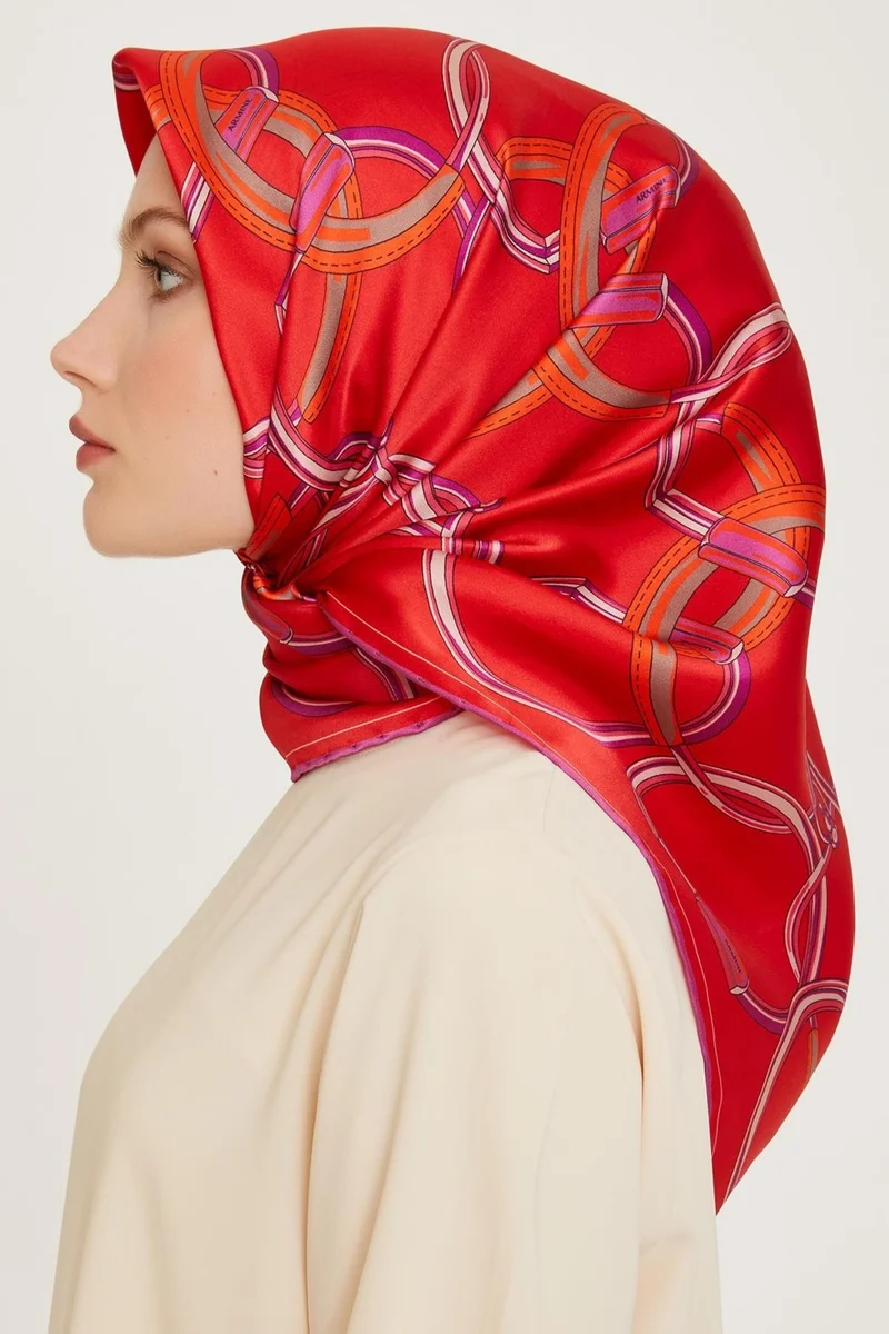 ARMINE Classic Patterned Twill Pure Silk Scarf 9203D 81