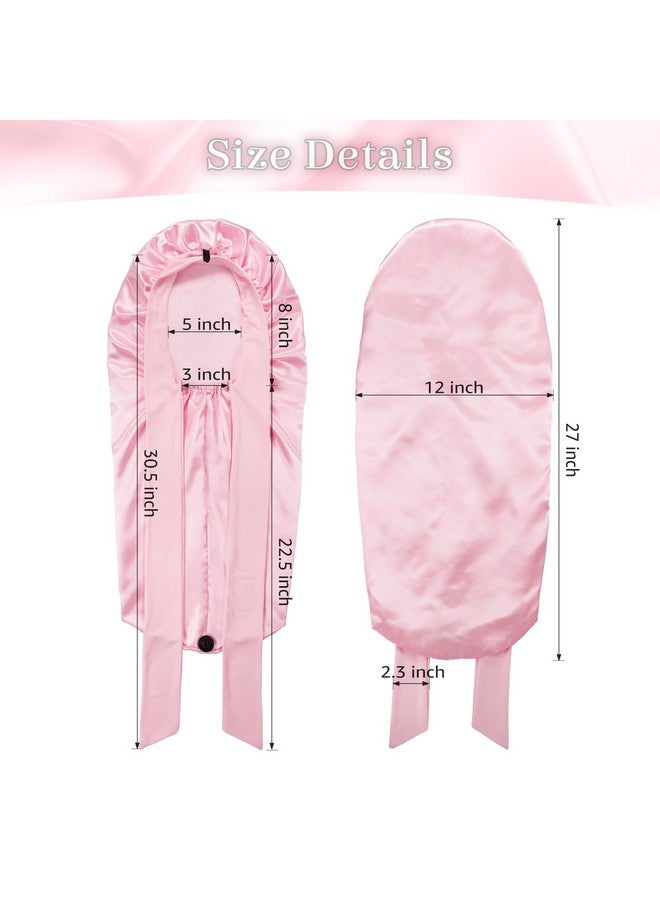Roybens Long Bonnet Satin Bonnet Silk Bonnet For Sleeping Women Bonnet With Tie Band Sleep Cap Silk Hair Bonnet For Braids Curly Hair - Image 5