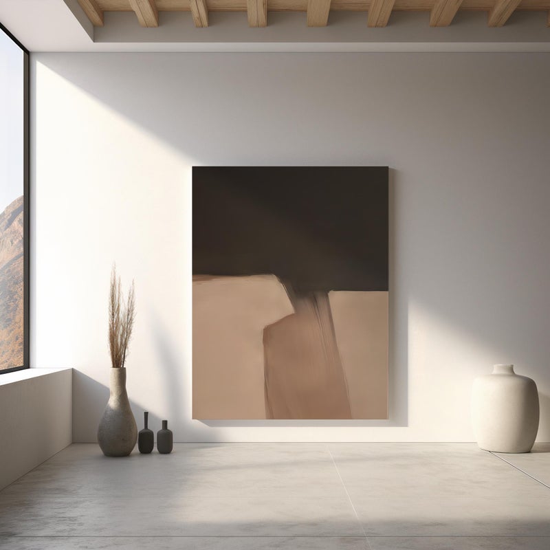 TNESSENTIAL Moody Abstract Painting Print | Dark Neutral Minimalist Wall Art – Canvas or Framed Canvas - Image 3