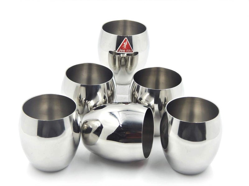 JEE ALTO Stainless Steel Diplomat Juice GlassWater Tumbler 250mlSet of 6 pcs - Image 1