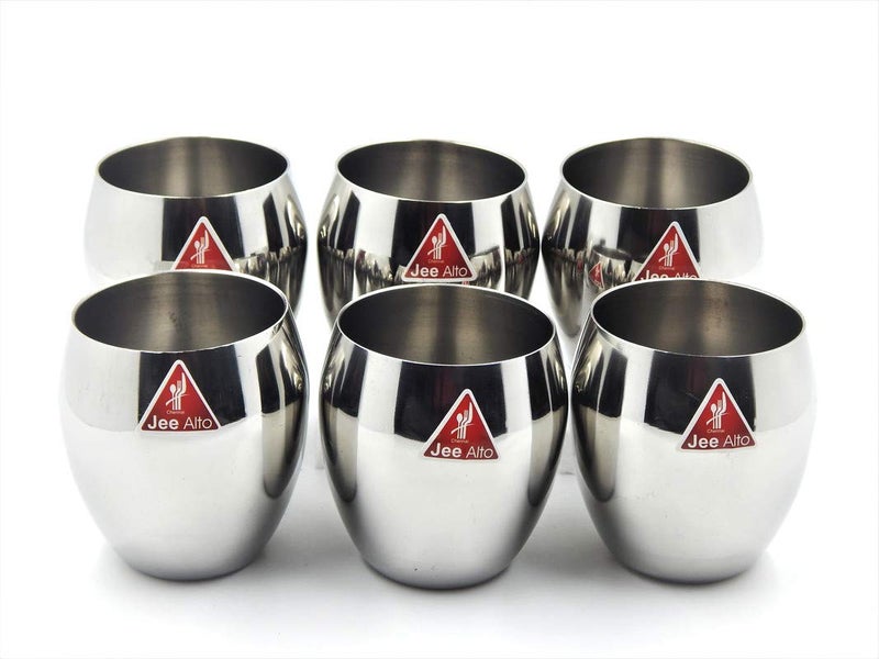 JEE ALTO Stainless Steel Diplomat Juice GlassWater Tumbler 250mlSet of 6 pcs - Image 2