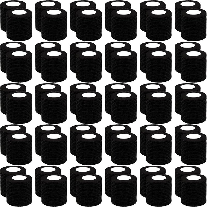 BQTQ 60 Rolls Self Adhesive Bandage Wrap 2 Inch Self Adherent Wrap Self Stick Bandages Wound Wrap Tape Stretch Bandage for Wrist Ankle Swelling Sprains(Black)