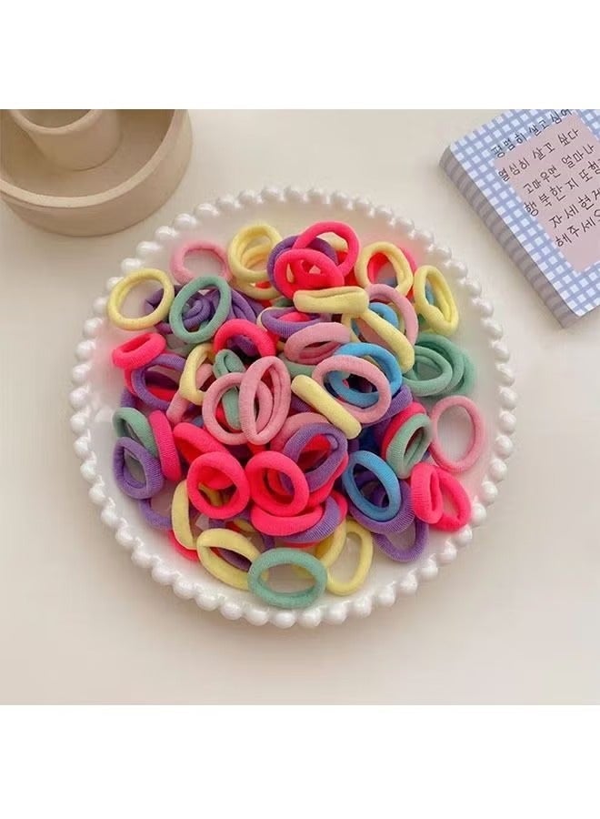 100 PCS Colorful Soft Mini Hair Ties Kit for Kids, Small Rubber Hair Bands Elastic Ponytail Holders Ties for Little Girl Hair Accessories - Image 3