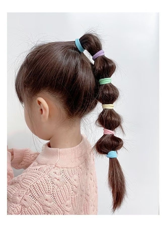 100 PCS Colorful Soft Mini Hair Ties Kit for Kids, Small Rubber Hair Bands Elastic Ponytail Holders Ties for Little Girl Hair Accessories - Image 5