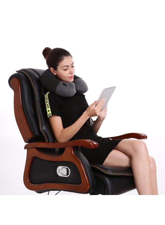 Keemall Inflatable Travel Neck Pillow, Best Airplane Neck Pillow for Long Flight Sleeping,Soft 100% Cotton Travel Pillow for Plane Head Rest, Portable Traveling Essentials - Image 2
