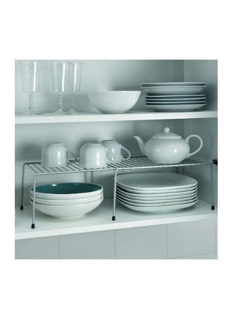 Life Time - LIFE TIME Stainless Steel Kitchen Dish Rack Expandable Storage Shelves for Kitchen Cabinets Multipurpose Organizer Extend Up to 580 mm with Anti-Rust Nano Coating - Image 1