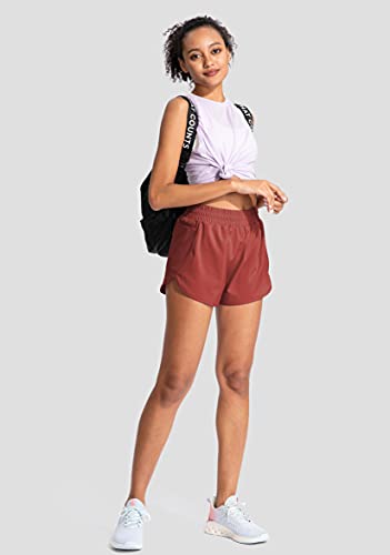 Soothfeel Womens Running Shorts with Zipper Pockets High Waisted Athletic Gym Workout Shorts for Women with Liner - Image 5