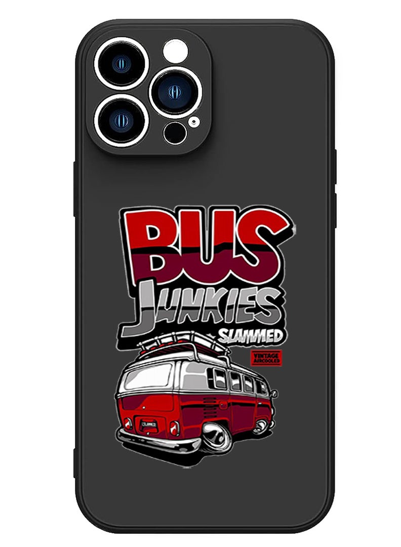 Theodor Protective Slim Fit Case Liquid Silicone Cover with Full Body Protection Anti-Scratch Shockproof Case For iPhone 13 Pro Max Black  - Buterfly - Image 1