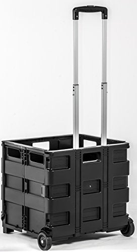 dbest products Quik Cart without Lid Travel Portable Mobile Storage Collapsible Handcart Rolling Utility Heavy Duty, Black - Image 2