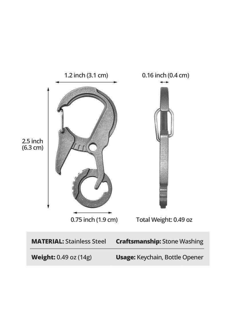 Generic Titanium Carabiner Keychain Clip, Key Chain with Bottle Opener and Key Ring Hole, EDC Tactical Quick Release Keychain Carabiner Clip, Car Keys Organizer Accessories for Men and Women  - Image 3