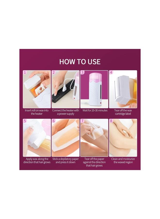 Generic - Roll On Wax Warmer For Hair Removal Wax Roller Wax Heater For Depilatory Wax Cartridge, Home Waxing Kit For Women Men 110V - Image 1