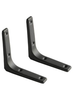 SYOSI 2 PCS Iron Wall Shelf Bracket, 4 x 4 Inch Heavy Duty Shelf Support Bracket Decorative Joint Angle Bracket, Matte Black  - Image 1
