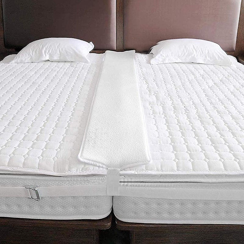 Bed Bridge: High-Quality Non-Hazardous Foam Mattress Connector - Easy Installation With Belt And Rings, Prevents Sliding, Enhances Comfort For Double Bed Night Cuddles - Image 2