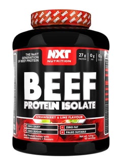 NXT Nutrition Beef Protein Isolate, Strawberry & Lime Flavour,  1.8kg, 60 Servings 