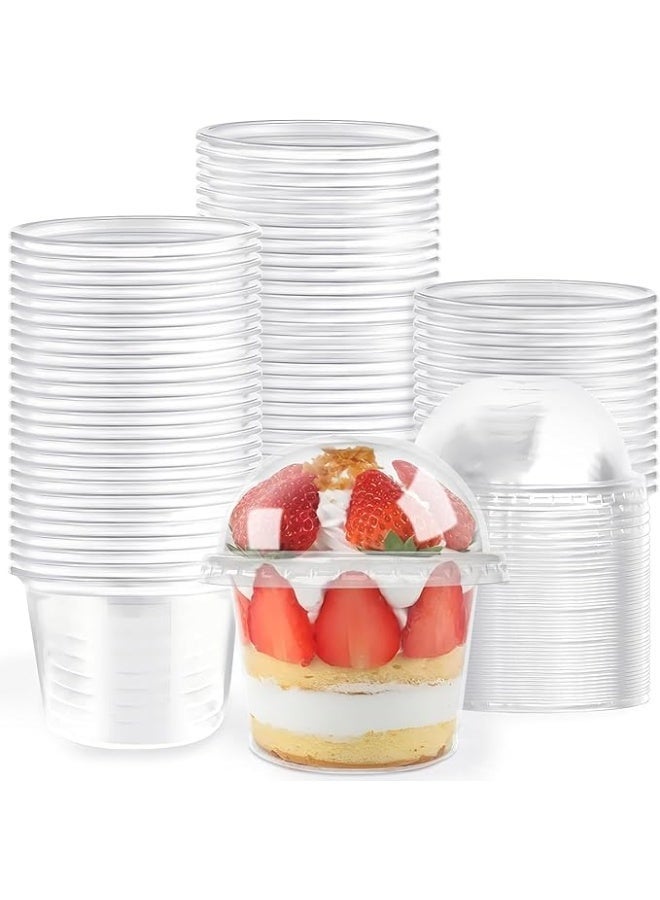 THE PACK | Clear PET Dessert Cups with Dome Lid, 8 oz, Transparent, for Ice Cream, Parfait, Fruit, Pudding, Cold Snacks, Takeaway (25 Pieces) - Image 1