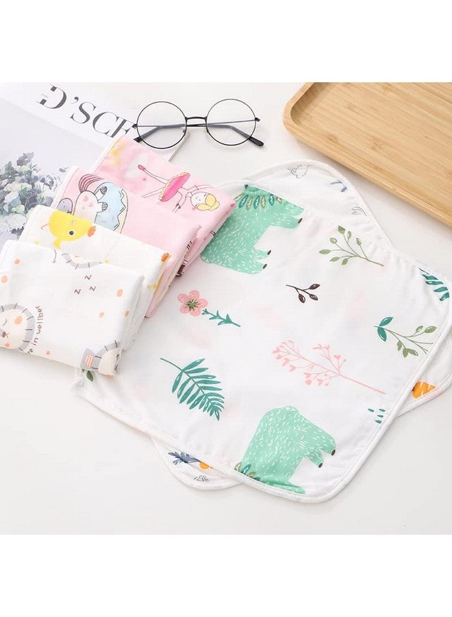 CLUZE Double Layered Extra Soft & Super Absorbent Cotton Handkerchief For Women's, Kids & Newborn Babies/Face Towel, Casual Style Printed Hanky (White) (25X25 Cm) (5) - Image 2