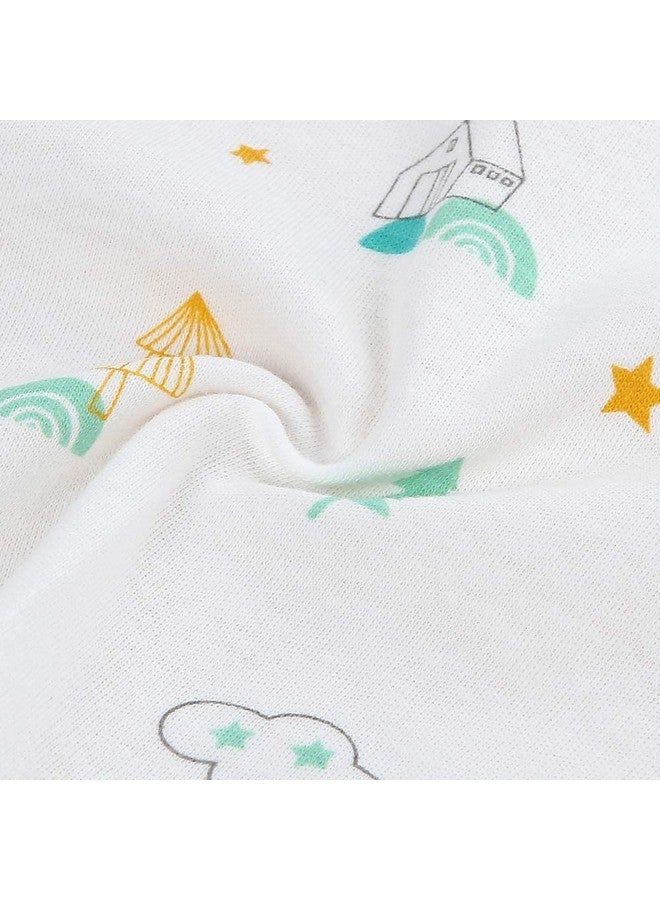 CLUZE Double Layered Extra Soft & Super Absorbent Cotton Handkerchief For Women's, Kids & Newborn Babies/Face Towel, Casual Style Printed Hanky (White) (25X25 Cm) (5) - Image 5